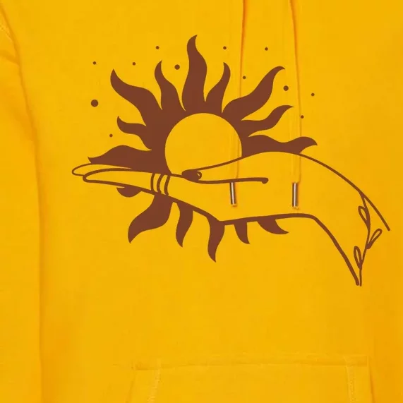 Boho Styled Open Palm Sun In Hand Premium Hoodie