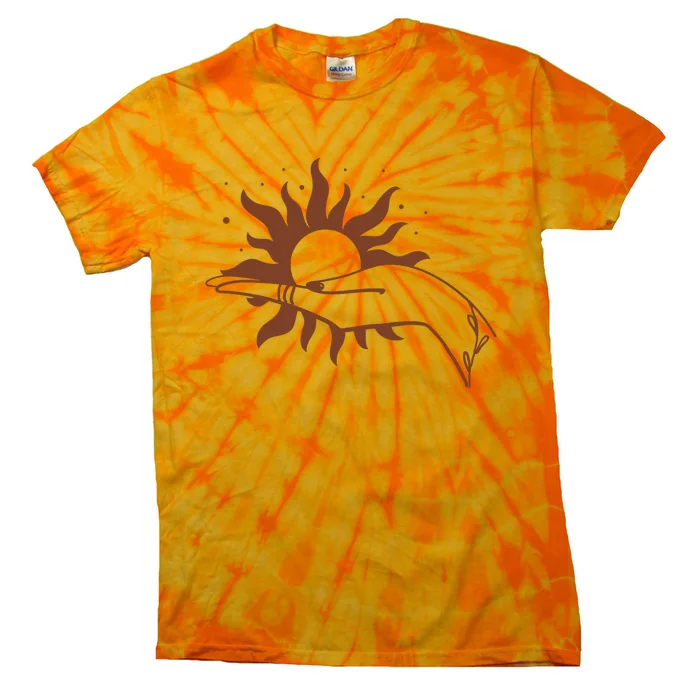 Boho Styled Open Palm Sun In Hand Tie-Dye T-Shirt