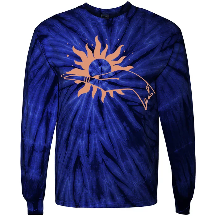 Boho Styled Open Palm Sun In Hand Tie-Dye Long Sleeve Shirt