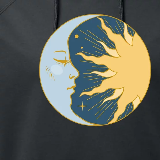 Boho Sun And Moon Performance Fleece Hoodie