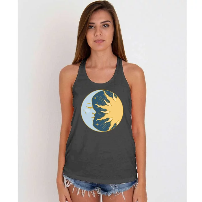 Boho Sun And Moon Women's Knotted Racerback Tank