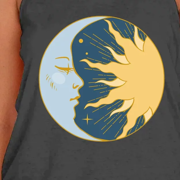 Boho Sun And Moon Women's Knotted Racerback Tank