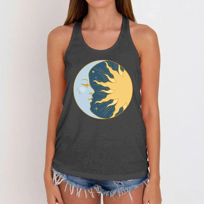 Boho Sun And Moon Women's Knotted Racerback Tank