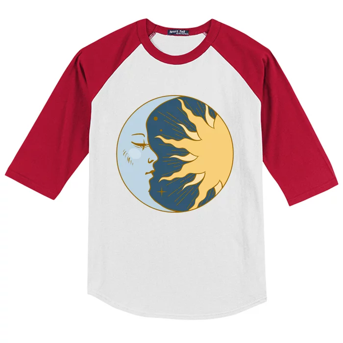 Boho Sun And Moon Kids Colorblock Raglan Jersey