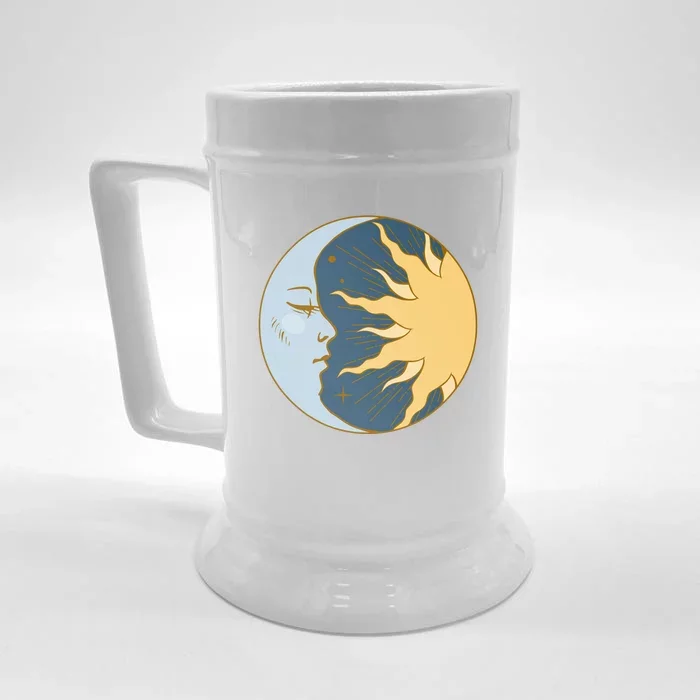 Boho Sun And Moon Front & Back Beer Stein