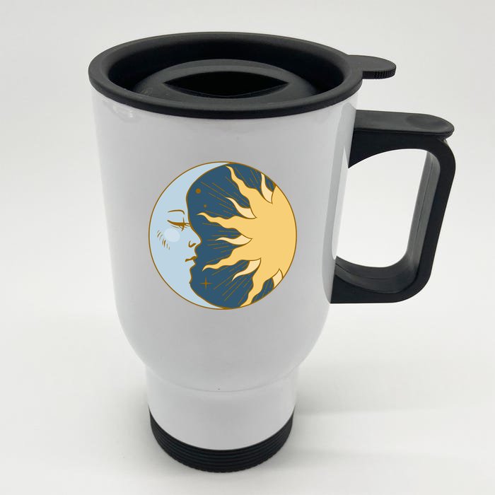 Boho Sun And Moon Front & Back Stainless Steel Travel Mug