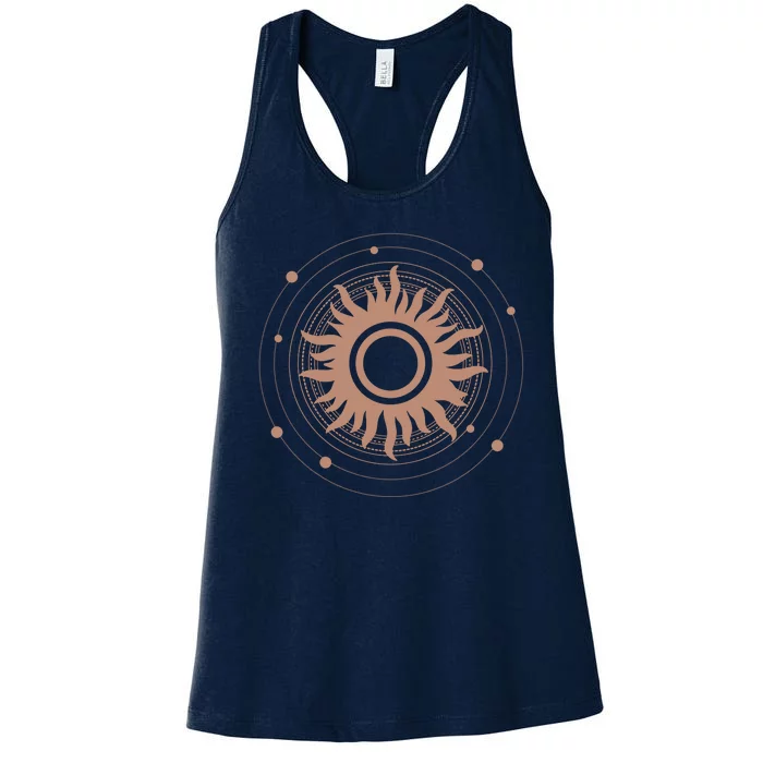 Boho Sun Illustration Women's Racerback Tank