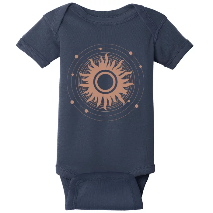 Boho Sun Illustration Baby Bodysuit