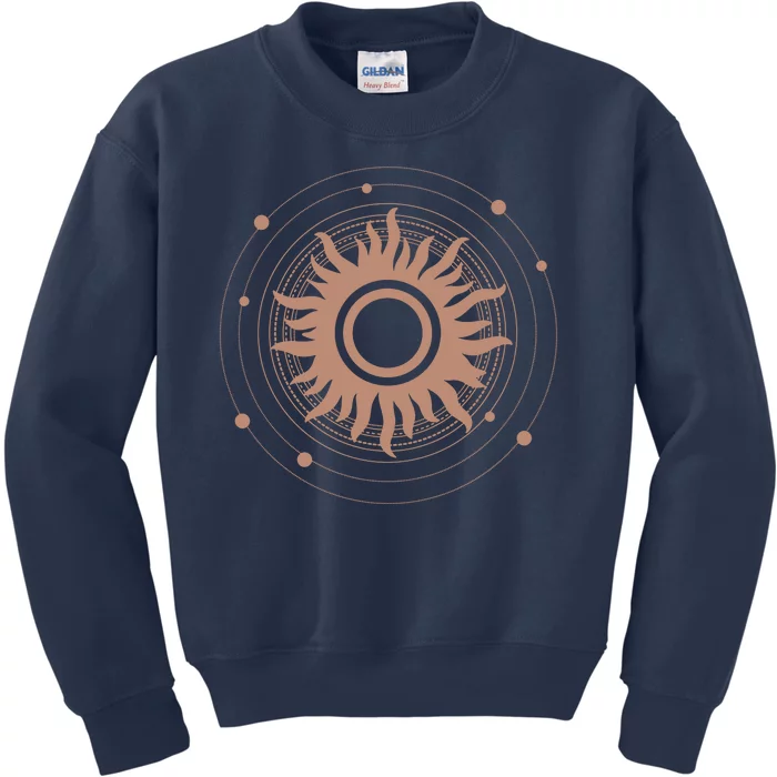 Boho Sun Illustration Kids Sweatshirt