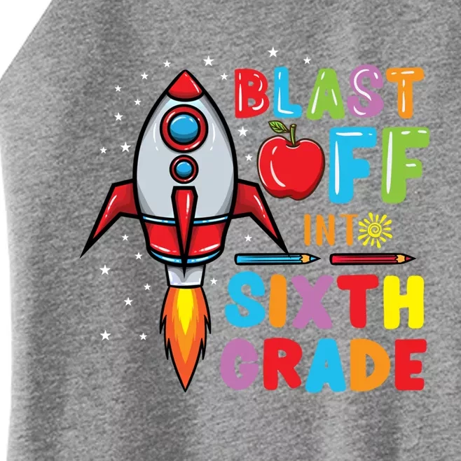 Blast Off Into 6Th Grade Gift Women’s Perfect Tri Rocker Tank