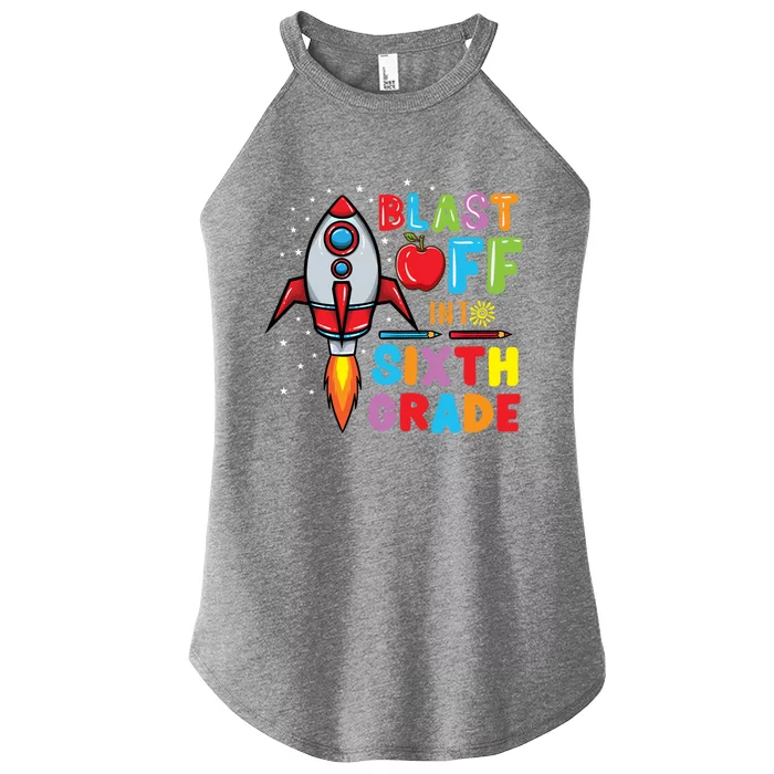 Blast Off Into 6Th Grade Gift Women’s Perfect Tri Rocker Tank