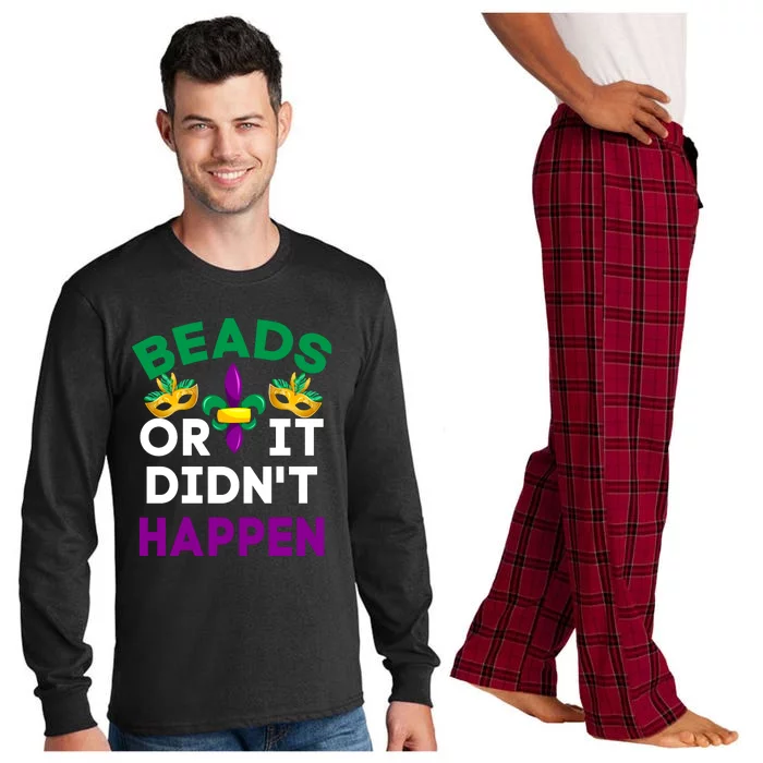 Beads Or It Didn't Happen Mardi Gras Long Sleeve Pajama Set