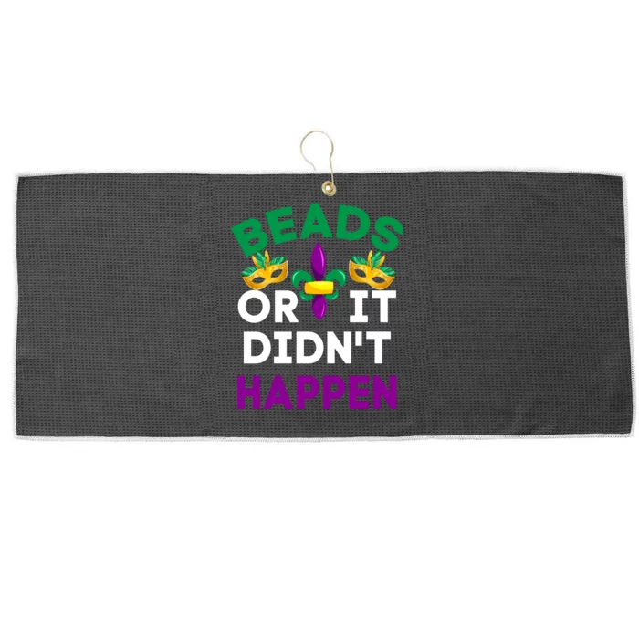 Beads Or It Didn't Happen Mardi Gras Large Microfiber Waffle Golf Towel