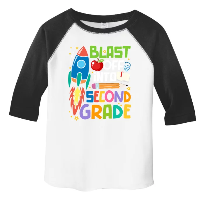 Blast Off Into 2Nd Grade First Day Of Second Grade Teacher Gift Toddler Fine Jersey T-Shirt