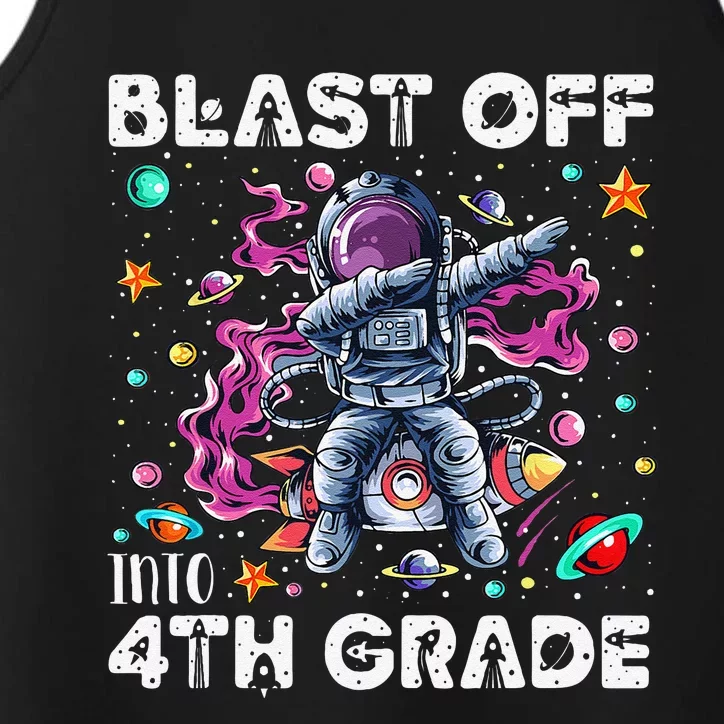 Blast Off Into 4th Grade First Day Of School Space Rocket Performance Tank