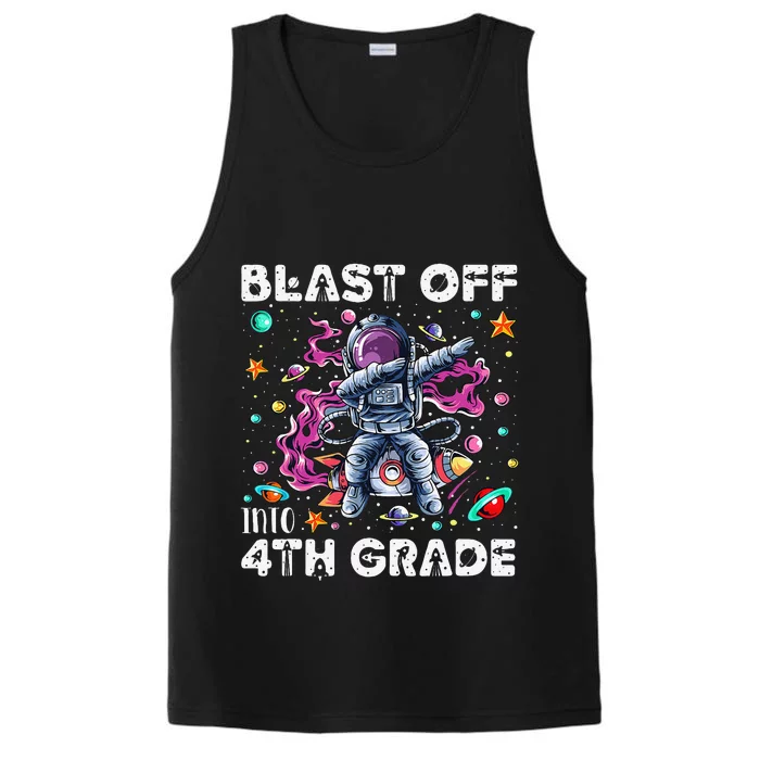 Blast Off Into 4th Grade First Day Of School Space Rocket Performance Tank