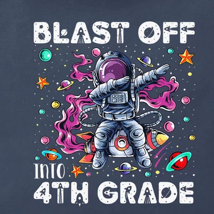 Blast Off Into 4th Grade First Day Of School Space Rocket Zip Tote Bag