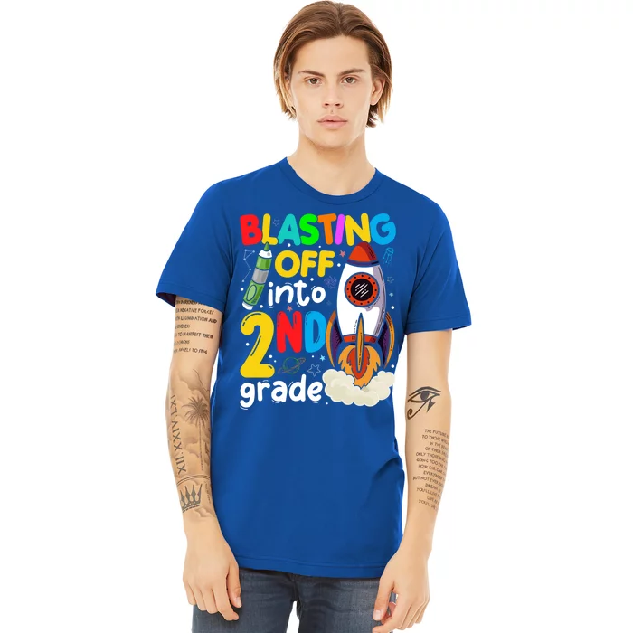 Blasting Off Into 2Nd Grade Cute Team Second Grade Gift Premium T-Shirt