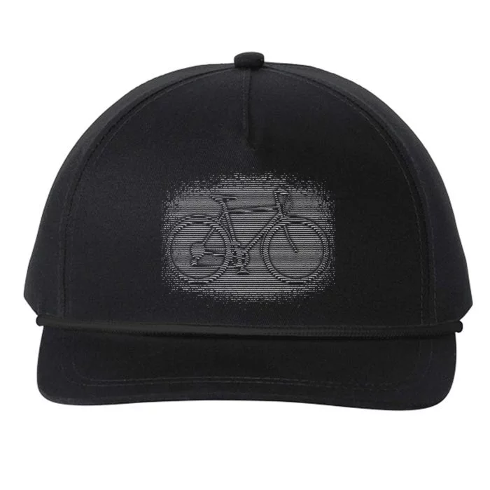 Bike Optical Illusion Snapback Five-Panel Rope Hat