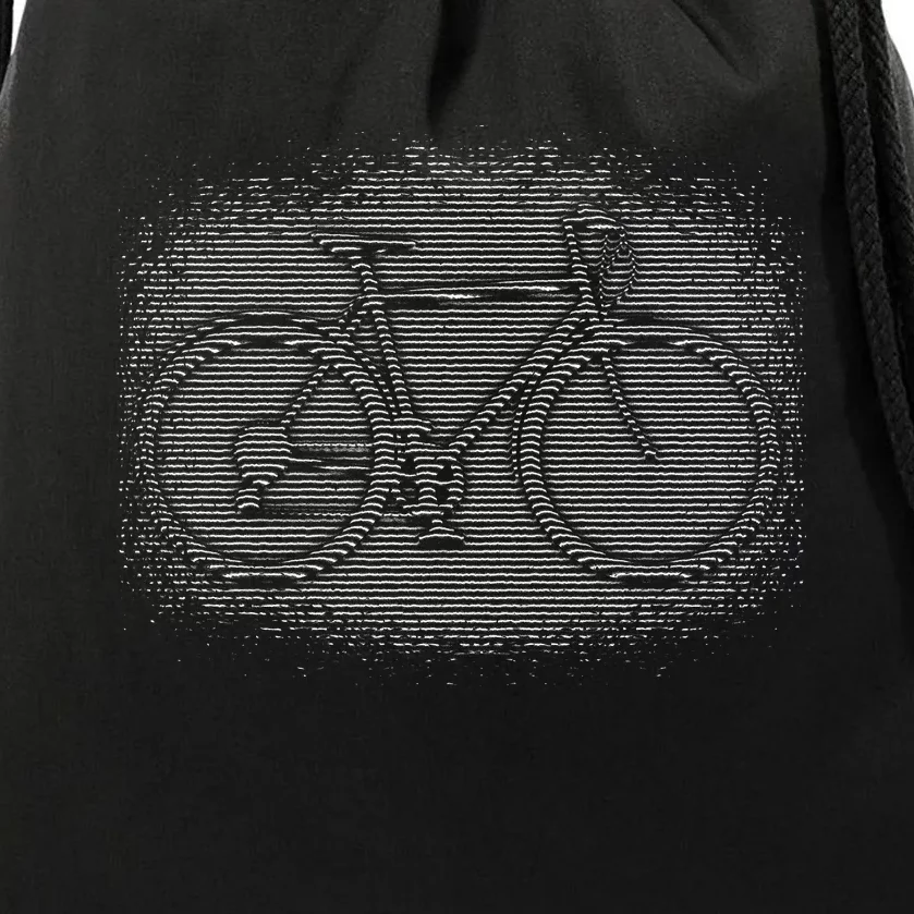 Bike Optical Illusion Drawstring Bag