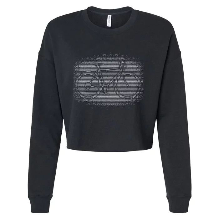 Bike Optical Illusion Cropped Pullover Crew