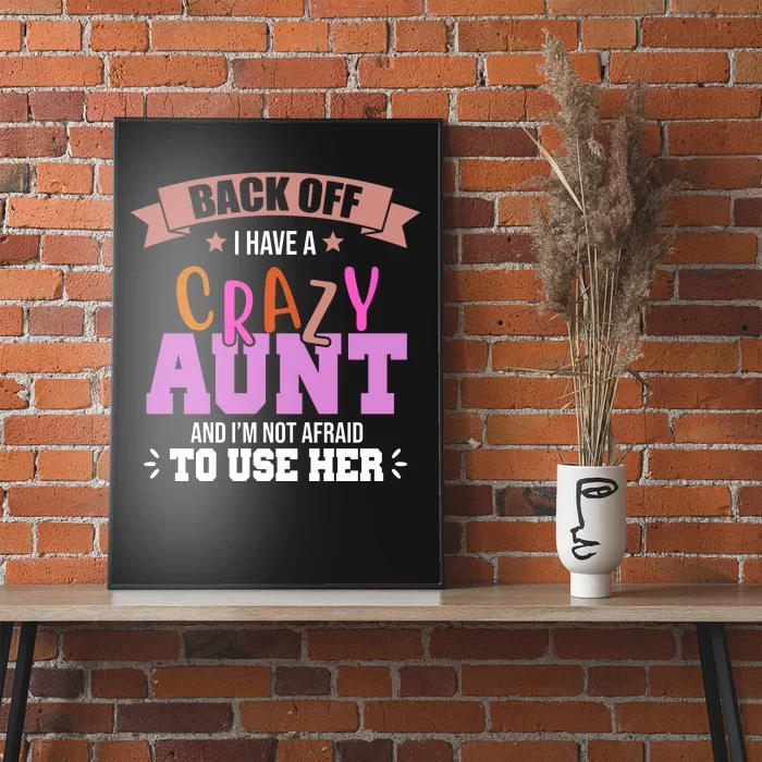 Back Off I Have A Crazy Aunt And I'm Not Afraid To Use Her Funny Poster