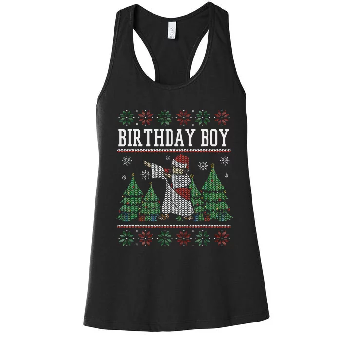 Birth Of Jesus Love Christ Funny Ugly Christmas Jesus Women's Racerback Tank