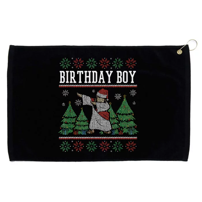 Birth Of Jesus Love Christ Funny Ugly Christmas Jesus Grommeted Golf Towel