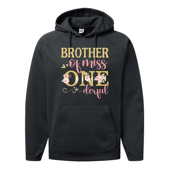 Brother of Little Miss Onederful Birthday 1st Family Party Performance Fleece Hoodie