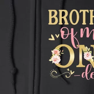 Brother of Little Miss Onederful Birthday 1st Family Party Full Zip Hoodie