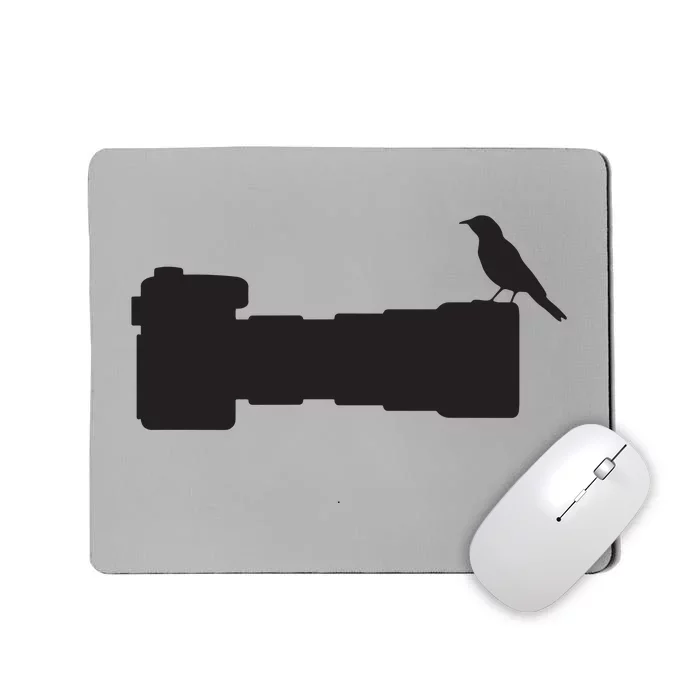 Bird On Long Lens Camera Bird Photographer Photography Mousepad