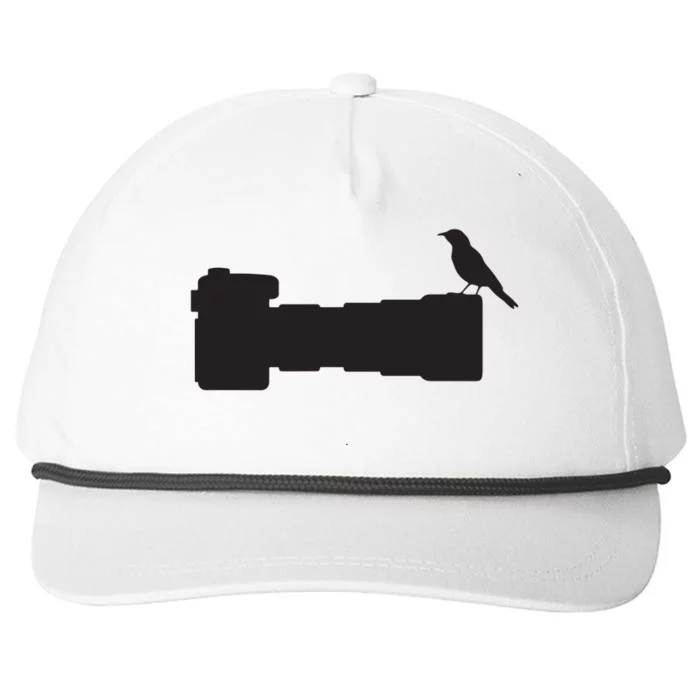 Bird On Long Lens Camera Bird Photographer Photography Snapback Five-Panel Rope Hat