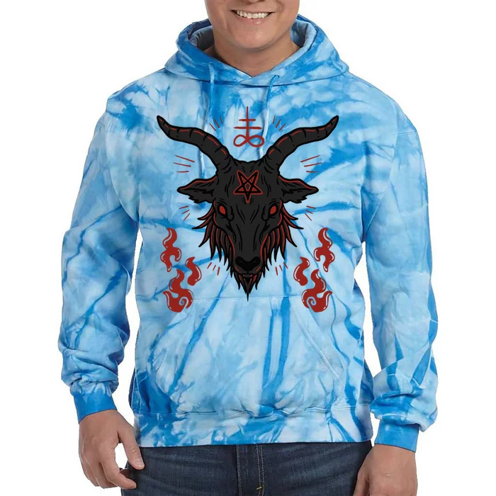 Baphomet Occult Lucifer Sigil Goat Tie Dye Hoodie