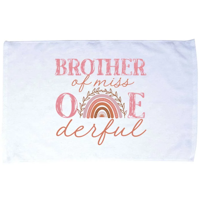 Brother of Little Miss Onederful 1st Bday Boho Rainbow Microfiber Hand Towel