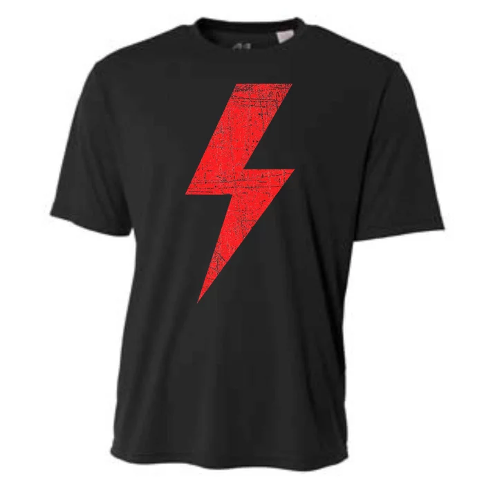 Bolt Of Lightning Thunderbolt RED Front & Back Team Cooling Performance Crew T-Shirt