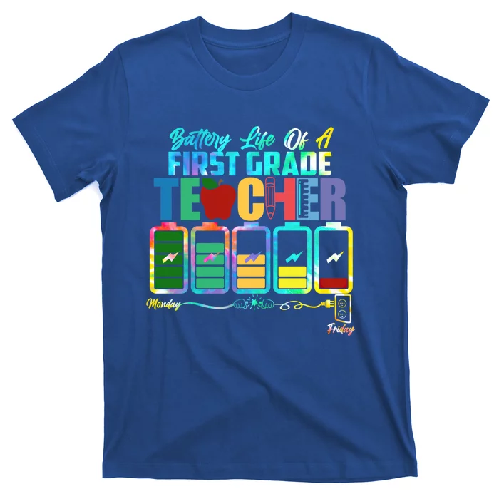 Battery Of Life A First Grade Teacher Thanksgiving Christmas Cool Gift T-Shirt