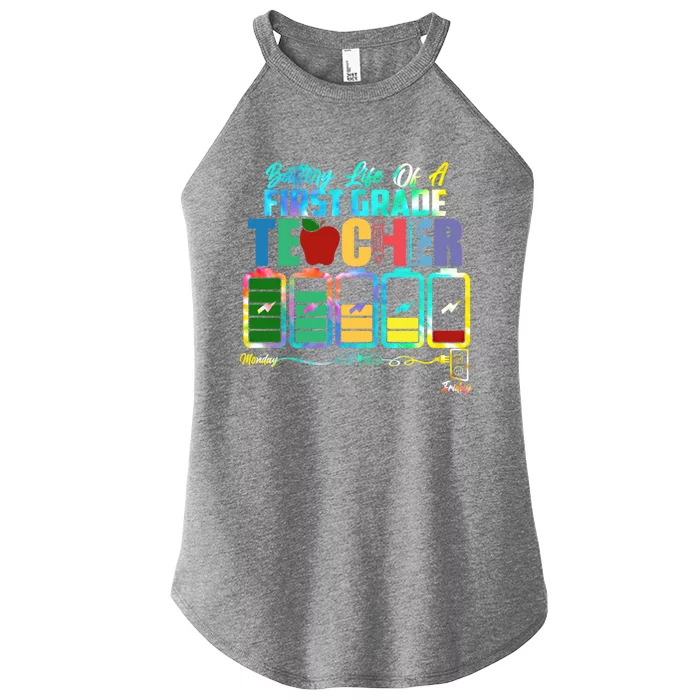 Battery Of Life A First Grade Teacher Thanksgiving Christmas Cool Gift Women’s Perfect Tri Rocker Tank