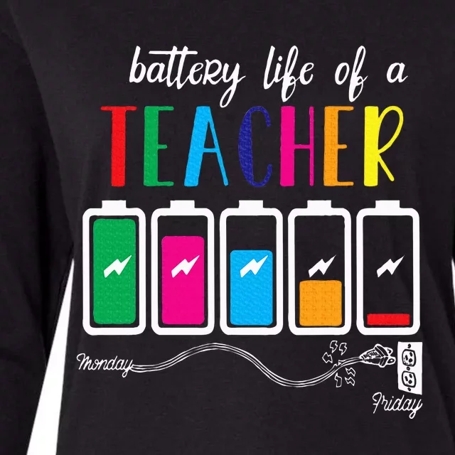 Battery Of Life A Teacher Thanksgiving Christmas Womens Cotton Relaxed Long Sleeve T-Shirt