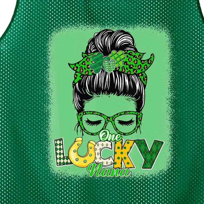 Bleached One Lucky Nana Clover Irish St. Patrick's Day Mesh Reversible Basketball Jersey Tank