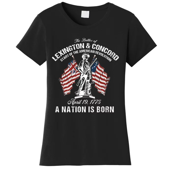 Battle Of Lexington And Concord American Revolution History Women's T-Shirt