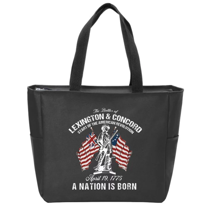 Battle Of Lexington And Concord American Revolution History Zip Tote Bag