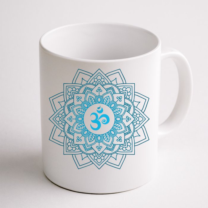 Blue Om Meditation Mandala Front & Back Coffee Mug