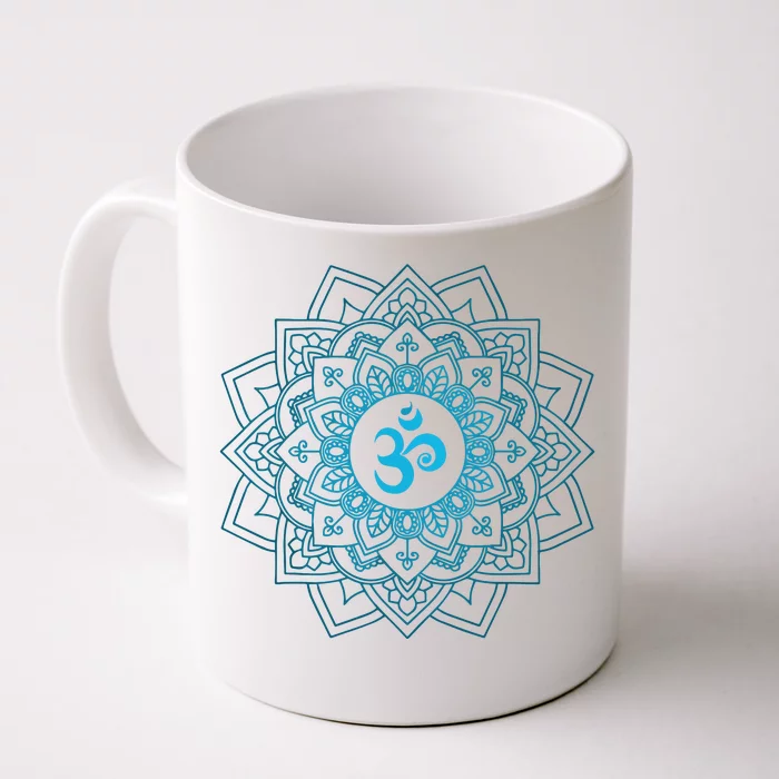 Blue Om Meditation Mandala Front & Back Coffee Mug