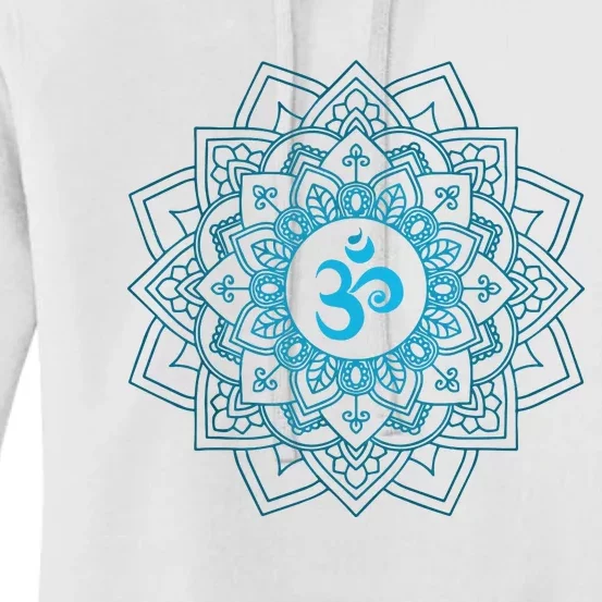 Blue Om Meditation Mandala Women's Pullover Hoodie