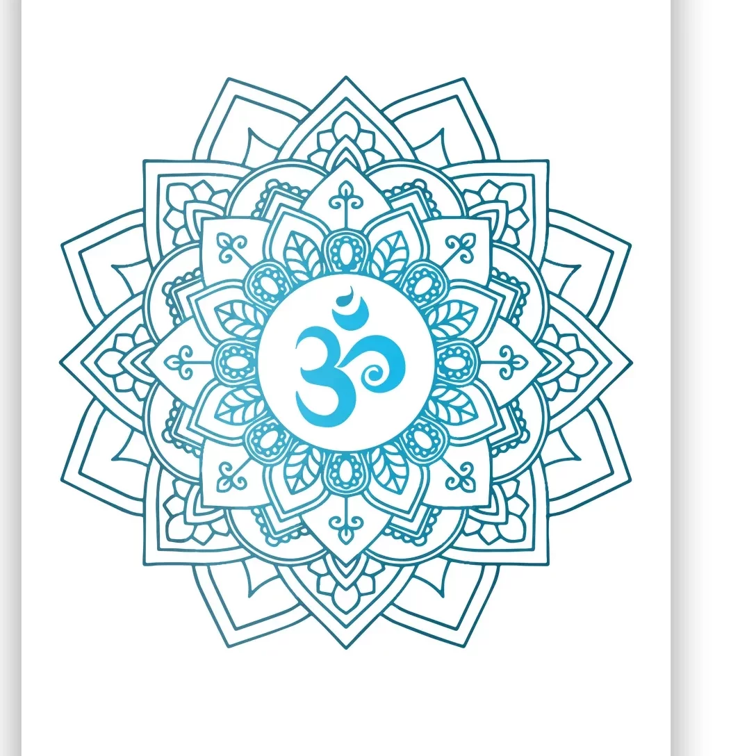 Blue Om Meditation Mandala Poster