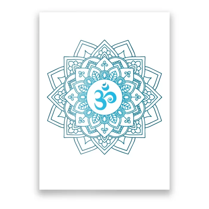 Blue Om Meditation Mandala Poster