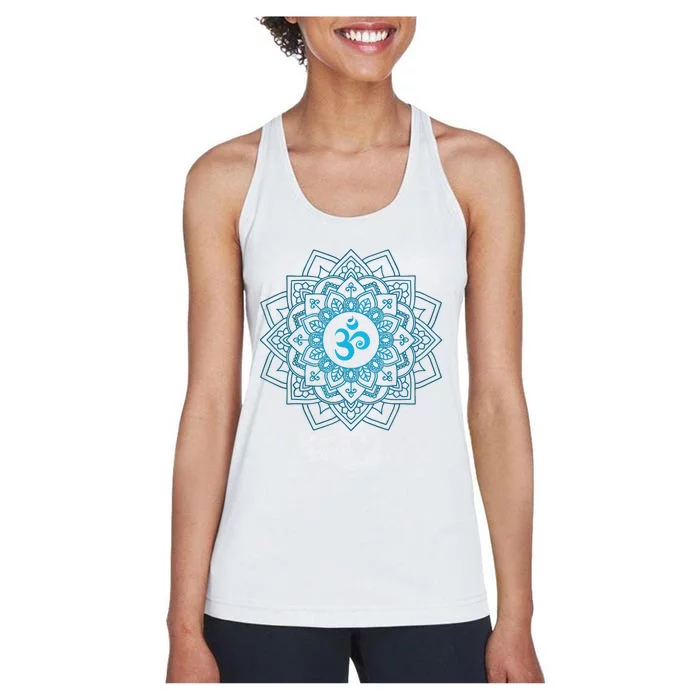 Blue Om Meditation Mandala Women's Racerback Tank