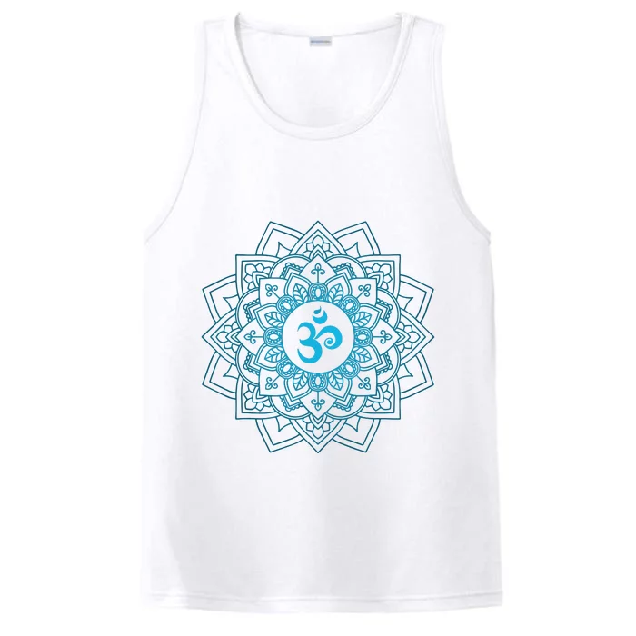 Blue Om Meditation Mandala Performance Tank