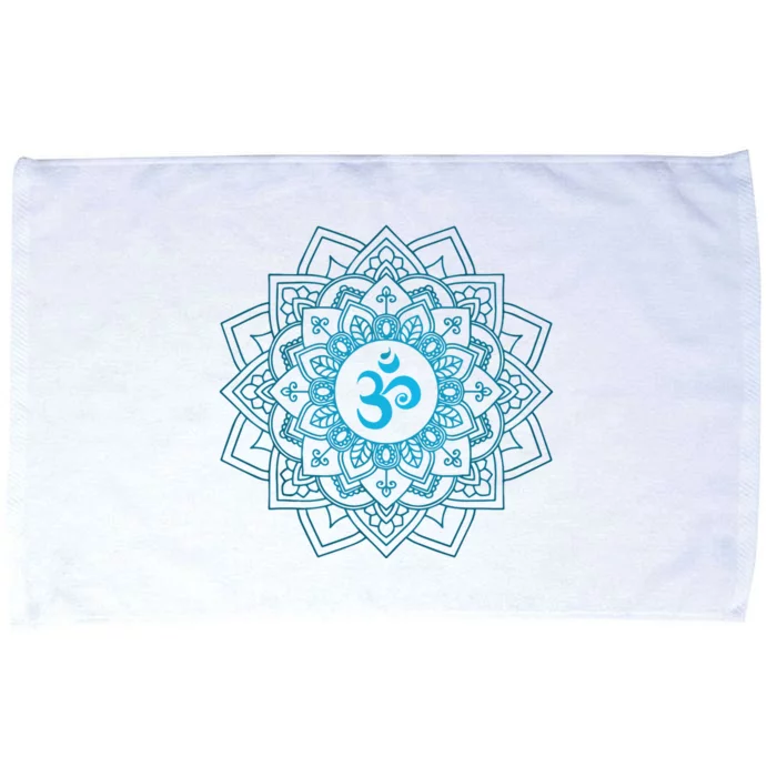 Blue Om Meditation Mandala Microfiber Hand Towel