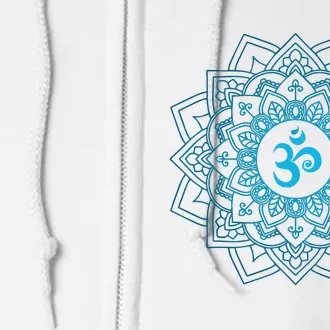 Blue Om Meditation Mandala Full Zip Hoodie